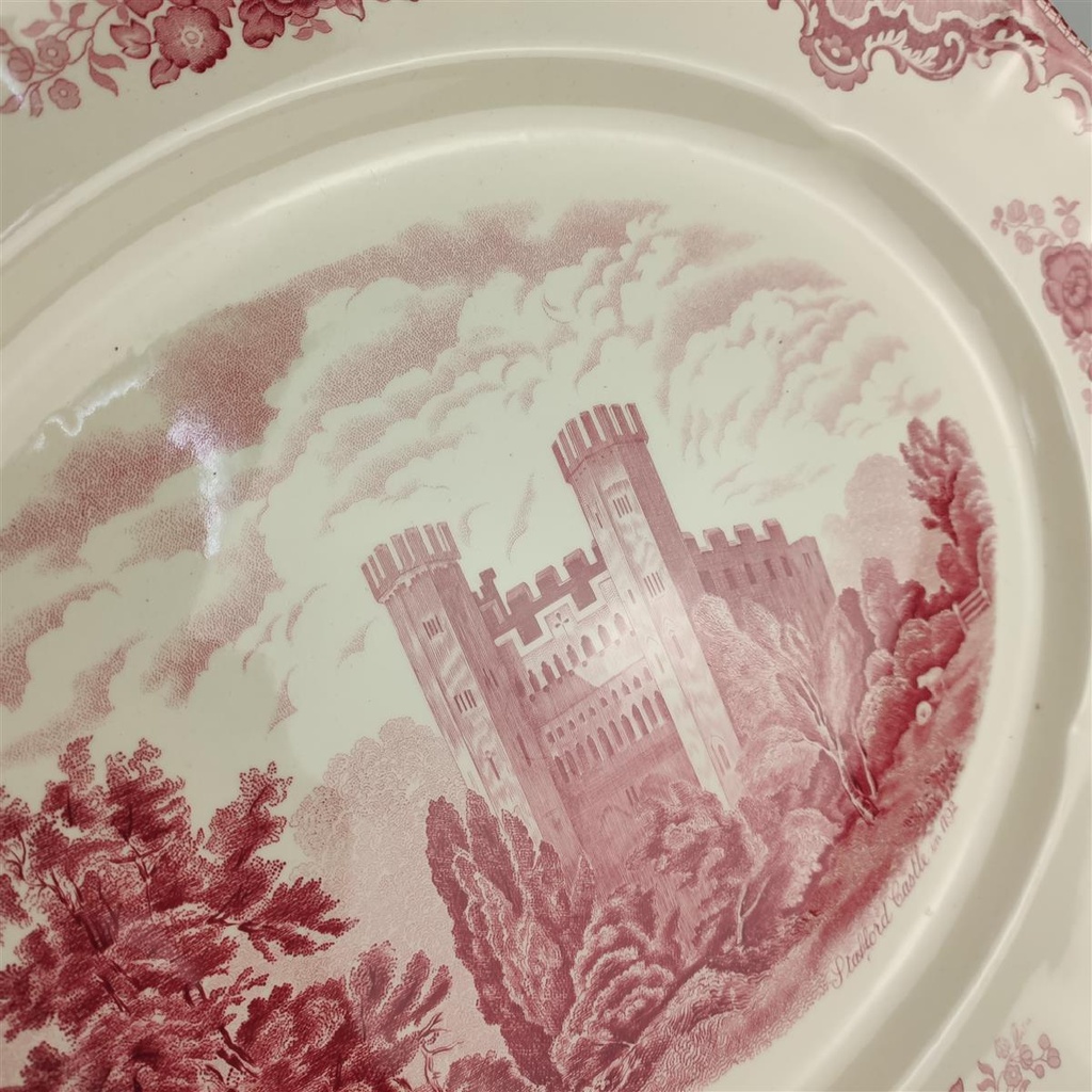 [1818034-1] Servierplatte Speiseplatte Fleischplatte Steakplatte 43,5x36 cm Johnson Bros Old Britain Castles Rot gebraucht - sehr gut Bild 3