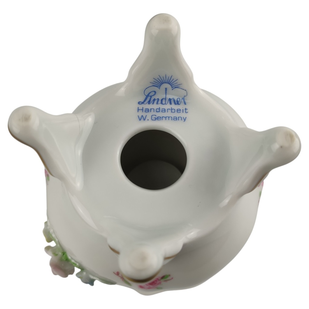 [1818158] Kerzenhalter für Stabkerzen Lindner Porzellan Blumendekor Goldrand gebraucht - sehr gut Bild 5