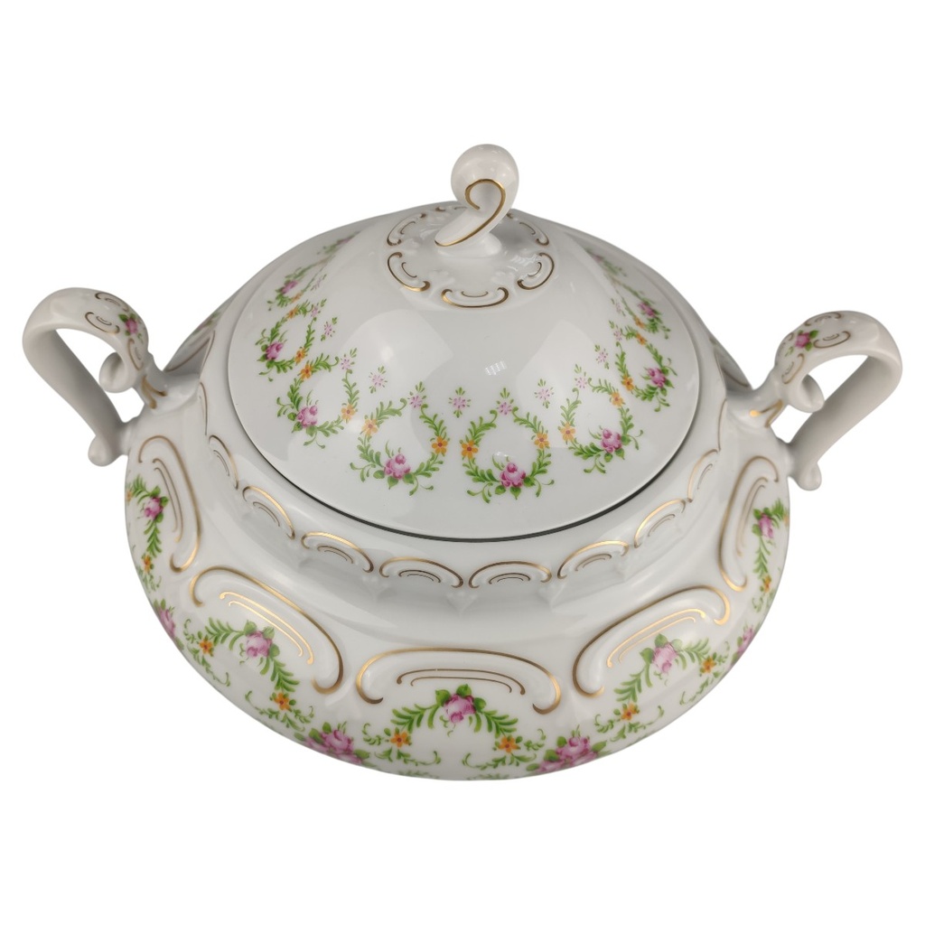 [1818196] Ragoutterrine 2,1 L Krautheim Sissy Blumendekor mit Gold gebraucht - sehr gut Bild 2