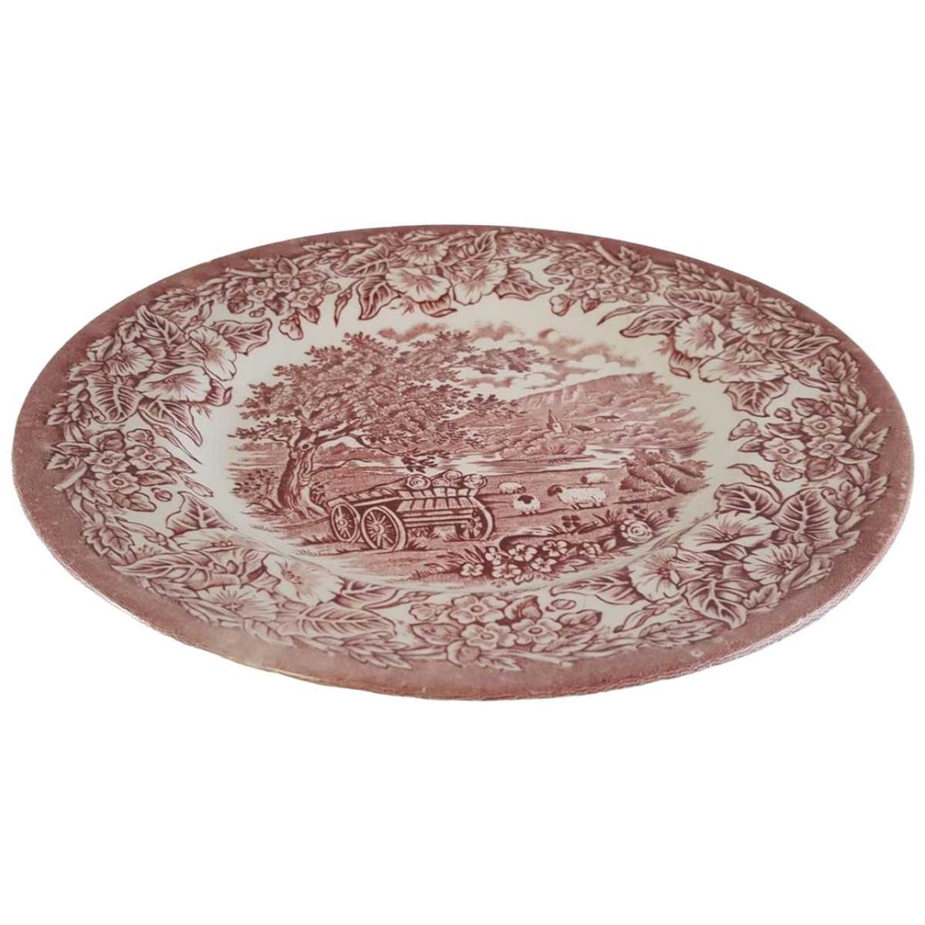 [1818201] Speiseteller 24,7 cm English Ironstone Tableware (EIT) EIT England Baumstäme auf Wagen Rot Bild 2