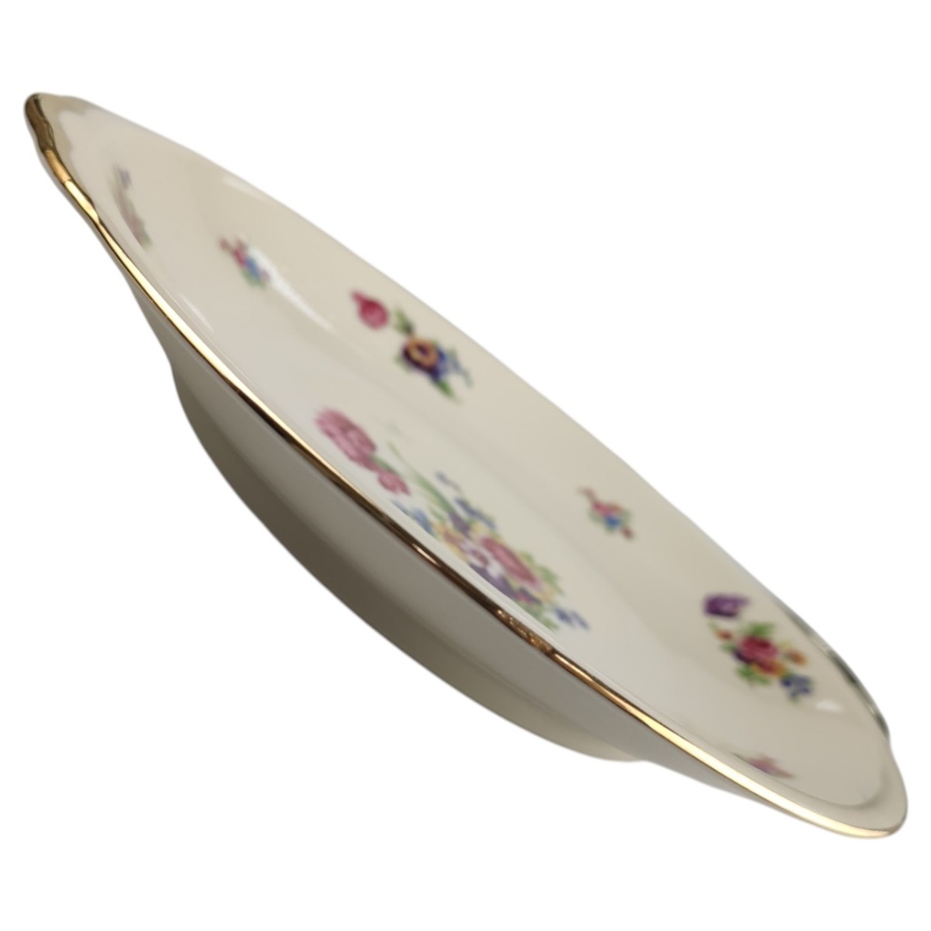 [1818378] Henkelschale 18,5 cm Seltmann Vohenstrauß Blumendekor Goldrand gebraucht - sehr gut Bild 2