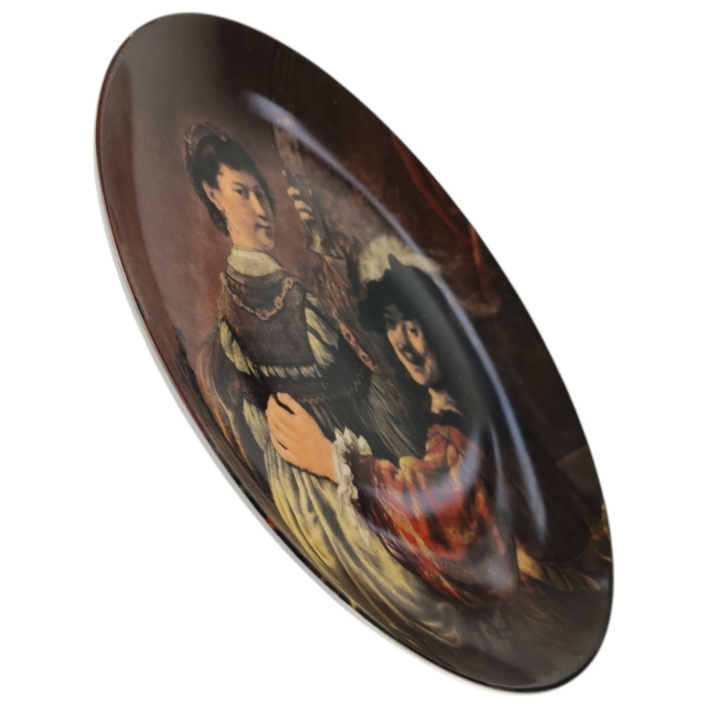 [1818385] Wandteller AK Kaiser Rembrandt 1606 1669 und Saskia Braun gebraucht - sehr gut Bild 2