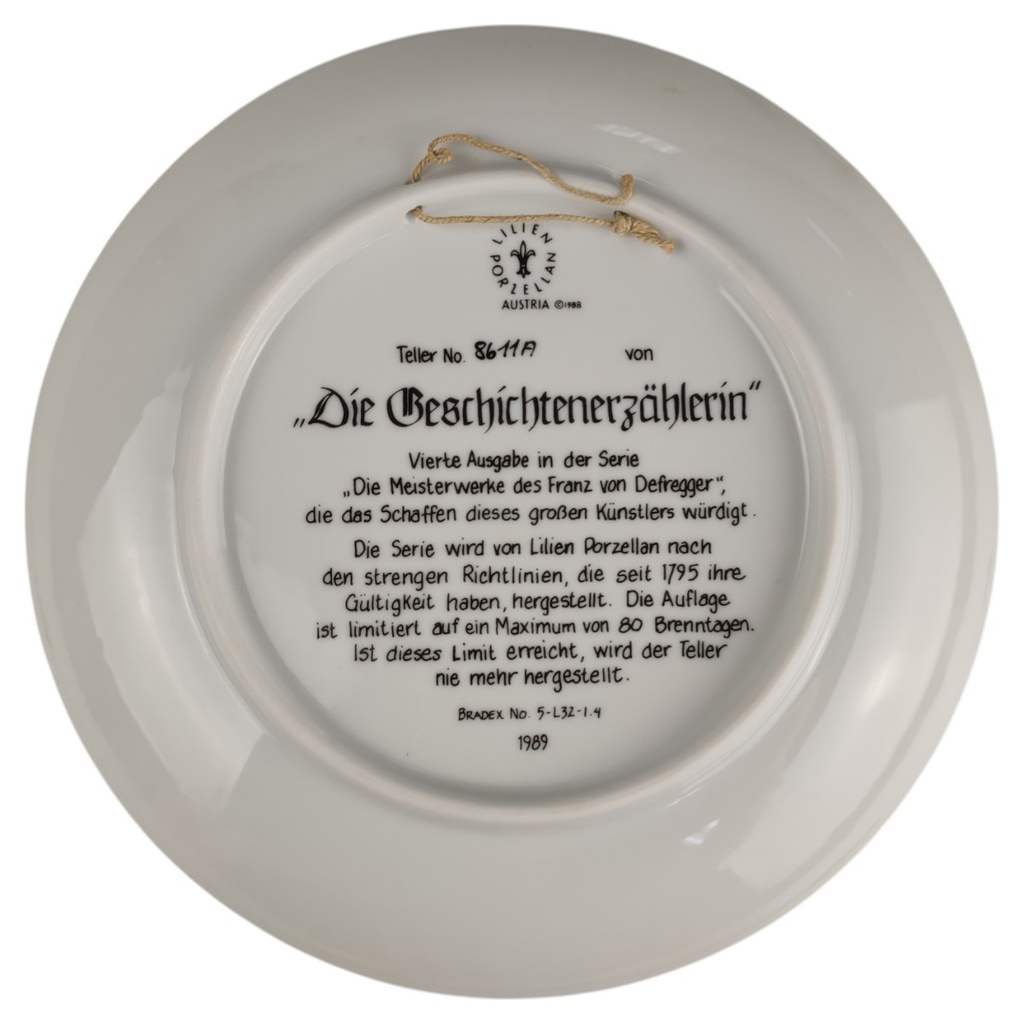 [1818994] Wandteller Lilien Porzellan Die Meisterwerke des Franz von Defregger Geschichtenerzählerin gebraucht - neuwertig Bild 3