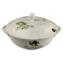 [1819005] Suppenterrine mit Deckel 2,2 L VEB Dresden Blumendekor grün gelb Blumen gebraucht - gut Bild 2