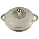 [1819009] Suppenterrine 2,6 L Schaller Elfenbein Relief Golddekor Beige gebraucht - gut Bild 2