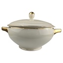 [1819009] Suppenterrine 2,6 L Schaller Elfenbein Relief Golddekor Beige gebraucht - gut Bild 4