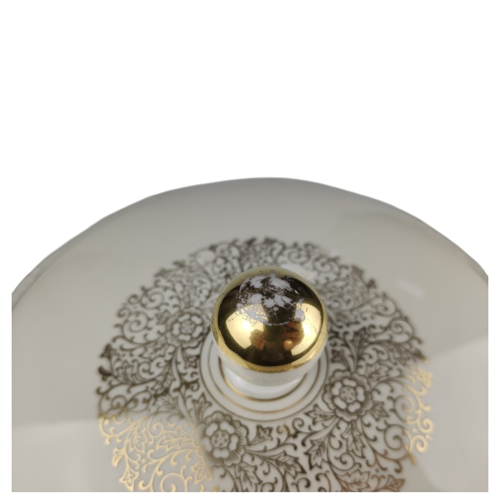 [1819009] Suppenterrine 2,6 L Schaller Elfenbein Relief Golddekor Beige gebraucht - gut Bild 5
