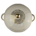 [1819010] Ragoutterrine 1,7 L Schaller Elfenbein Relief Golddekor Beige gebraucht - gut Bild 3
