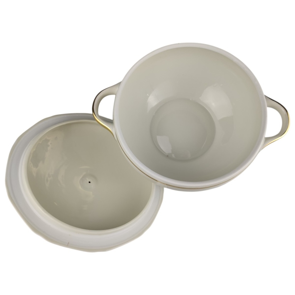 [1819010] Ragoutterrine 1,7 L Schaller Elfenbein Relief Golddekor Beige gebraucht - gut Bild 5