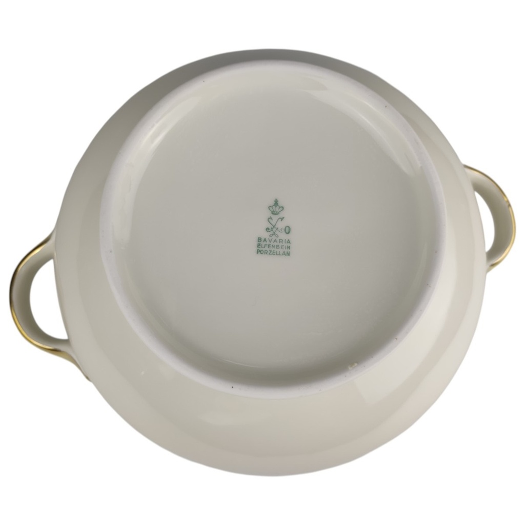 [1819010] Ragoutterrine 1,7 L Schaller Elfenbein Relief Golddekor Beige gebraucht - gut Bild 6