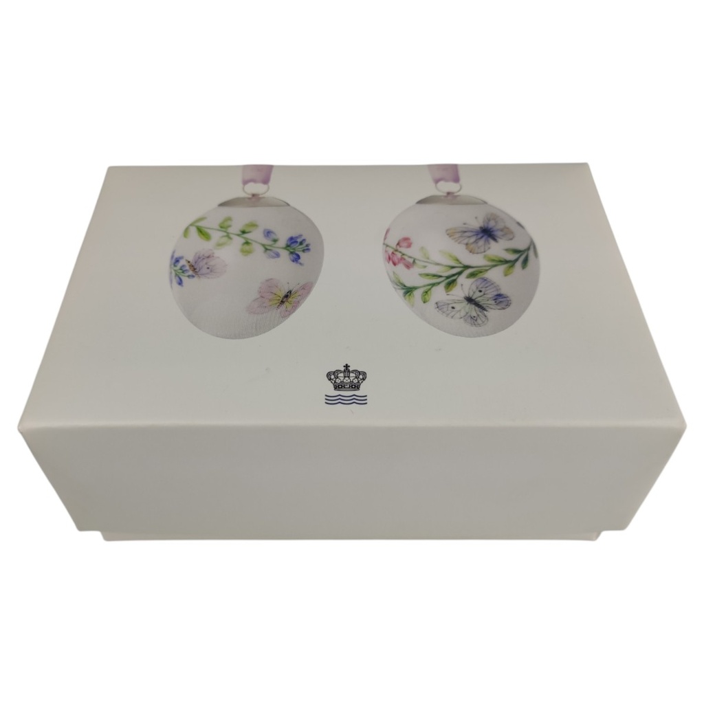[2118734] 2er Set Osterei Royal Copenhagen Schmetterlinge Blumen Ei gebraucht - sehr gut Bild 3