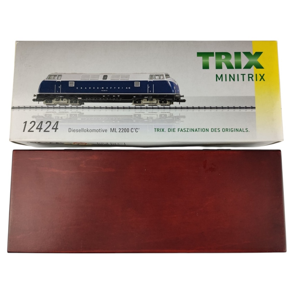 [1820821] Leerbox Holzschatulle Leerkarton Minitrix 12424 Diesellokomotive ML 2200 C'C' Bild 2