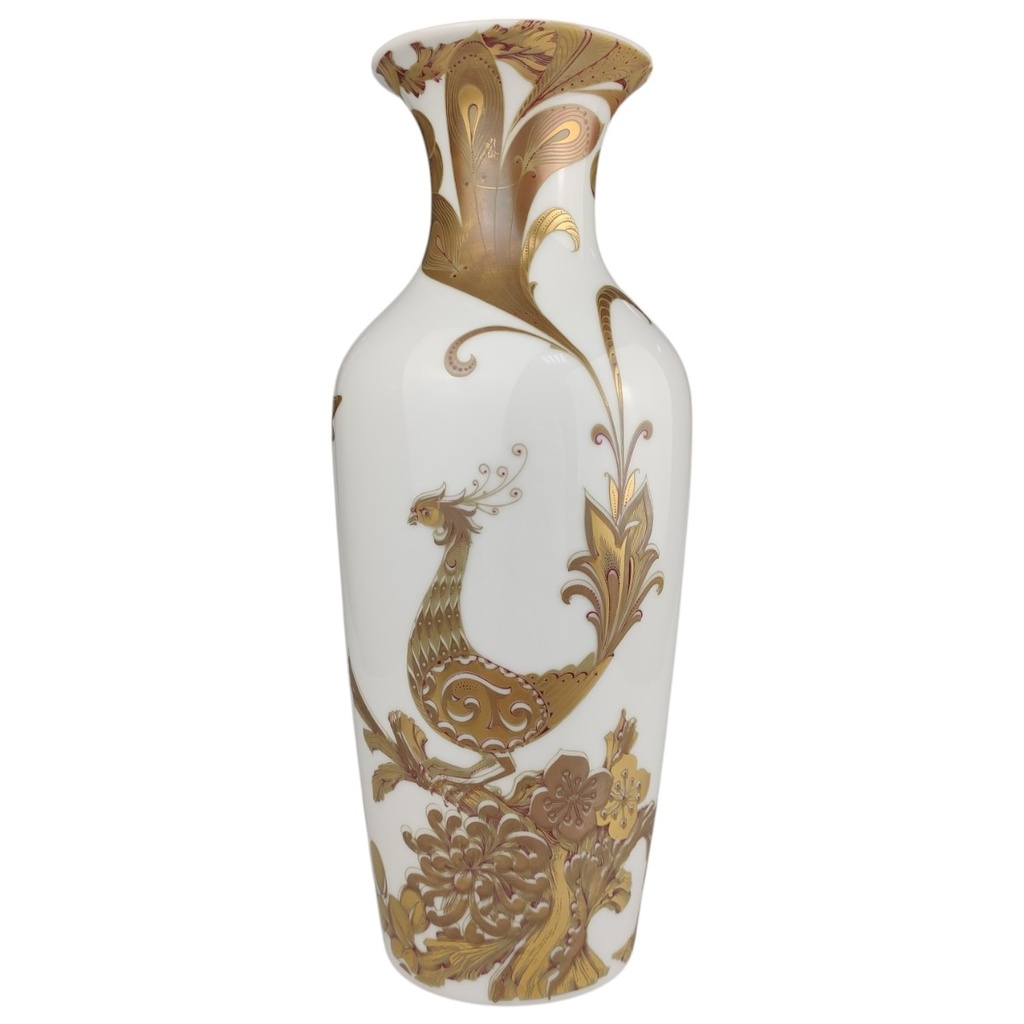 [1820823] Vase 25,7 cm AK Kaiser Serenade Gold Vogel Blumen gebraucht - sehr gut Bild 2