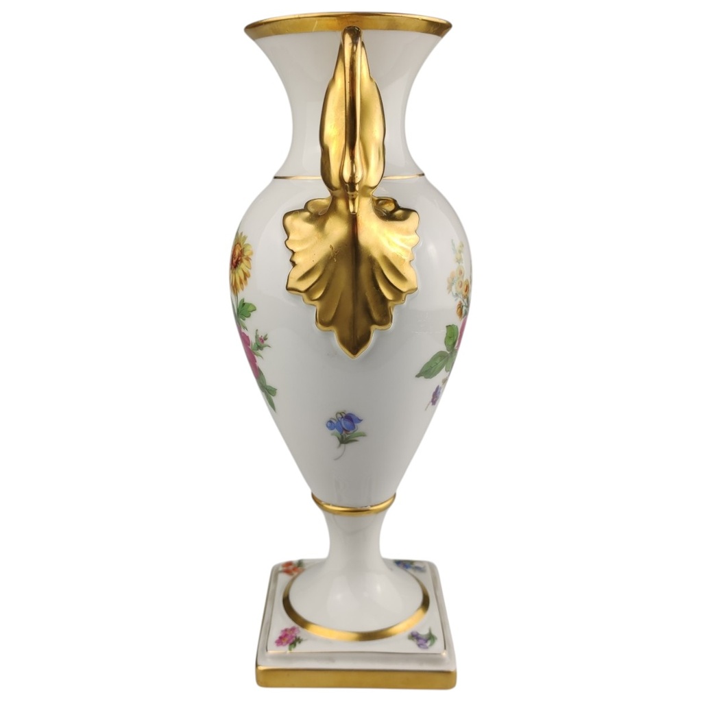 [1820880] Vase Pokalvase 23,6 cm Alka Kunst Meißen Blumen Golddekor gebraucht - sehr gut Bild 4