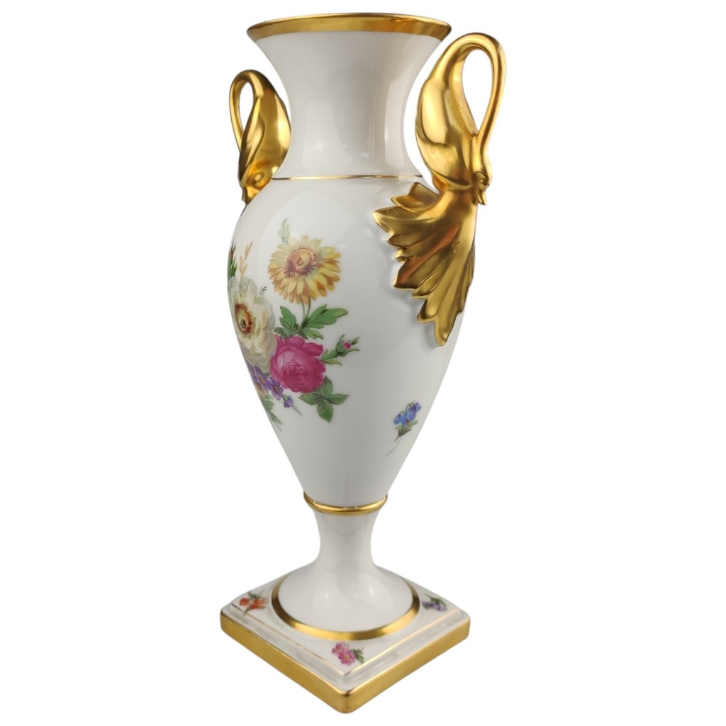[1820880] Vase Pokalvase 23,6 cm Alka Kunst Meißen Blumen Golddekor gebraucht - sehr gut Bild 5