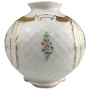 [1821848] Kugelvase 12 cm Lindner Blumendekor Goldrand gebraucht - sehr gut Bild 2