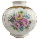 [1821848] Kugelvase 12 cm Lindner Blumendekor Goldrand gebraucht - sehr gut Bild 3