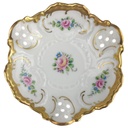 [1823030] Schale Schälchen Durchbruchschale mini 11 cm Lindner Porzellan Blumendekor Goldrand gebraucht - sehr gut Bild 3