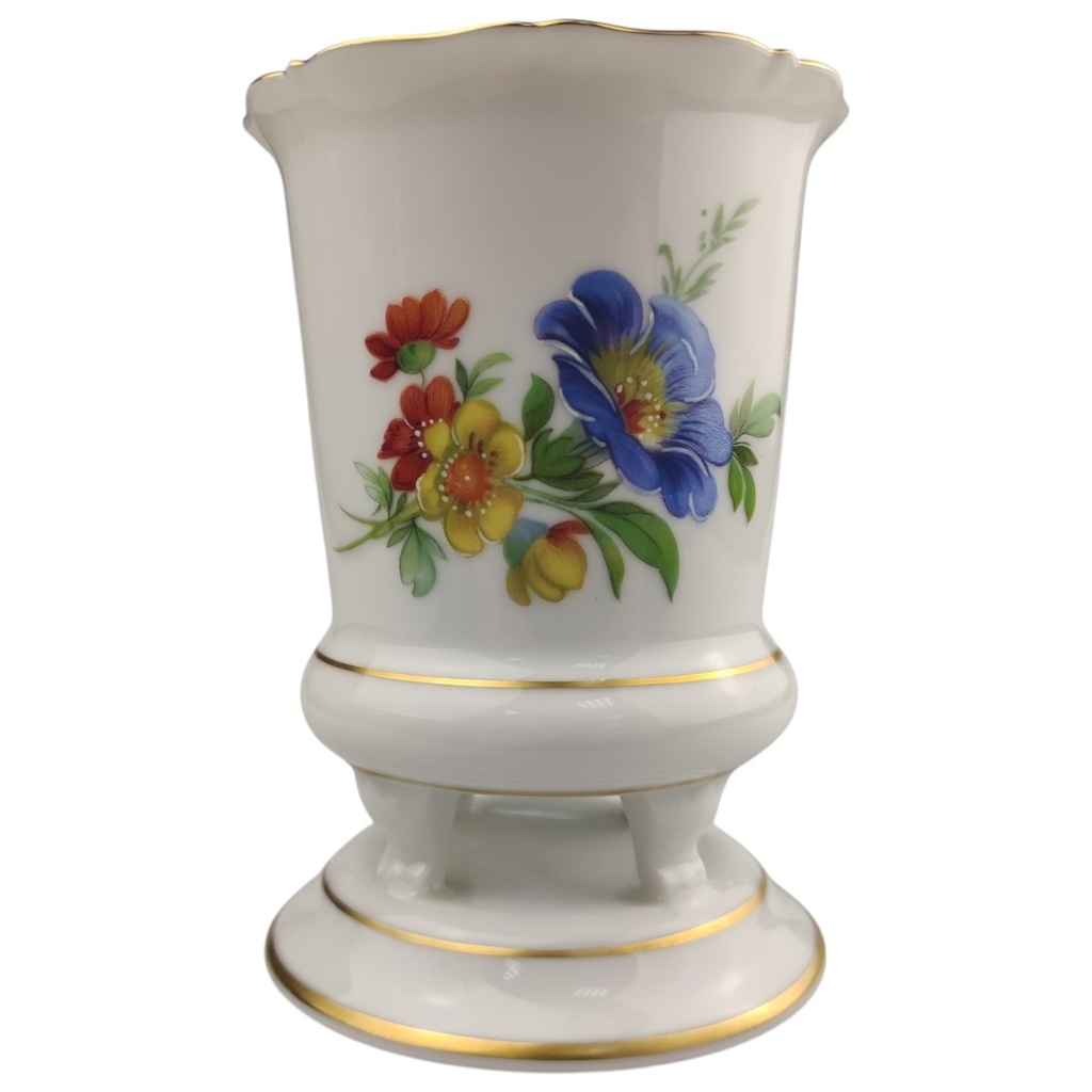 [1823033] Tischvase Vase Blumenvase 11,2 cm AK Kaiser Residenz Blumendekor Goldrand gebraucht - gut Bild 3