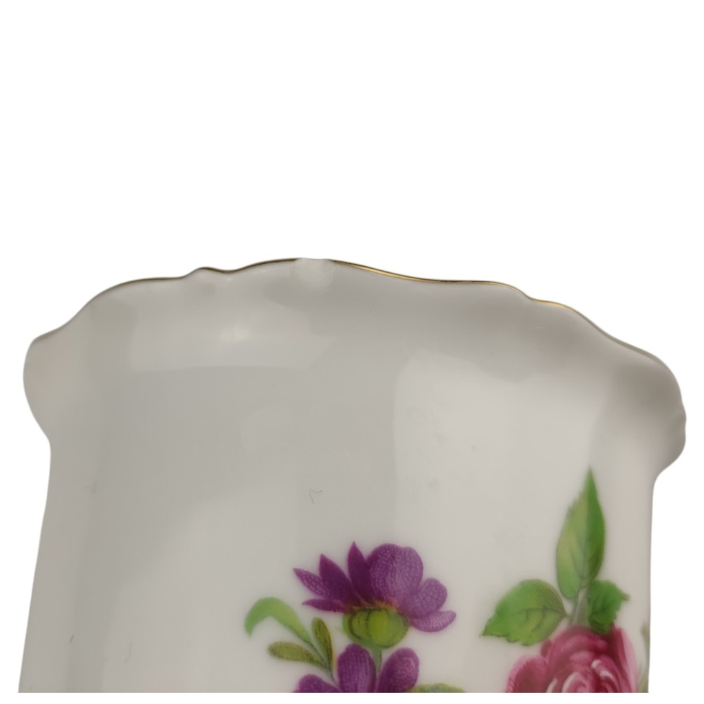 [1823033] Tischvase Vase Blumenvase 11,2 cm AK Kaiser Residenz Blumendekor Goldrand gebraucht - gut Bild 6
