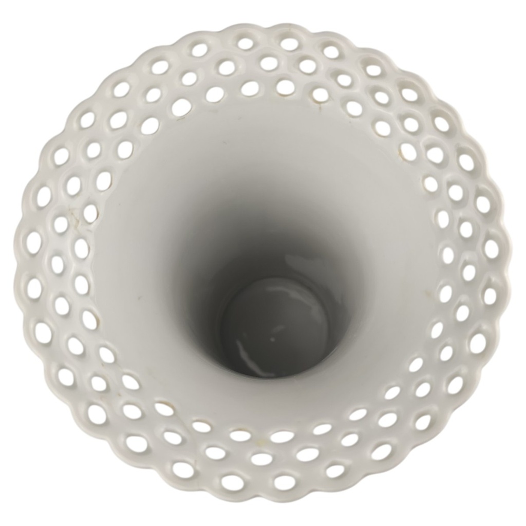 [1823036] Tischvase Durchbrucharbeit 15 cm Wallendorf Blumendekor Vogel gebraucht - sehr gut Bild 3