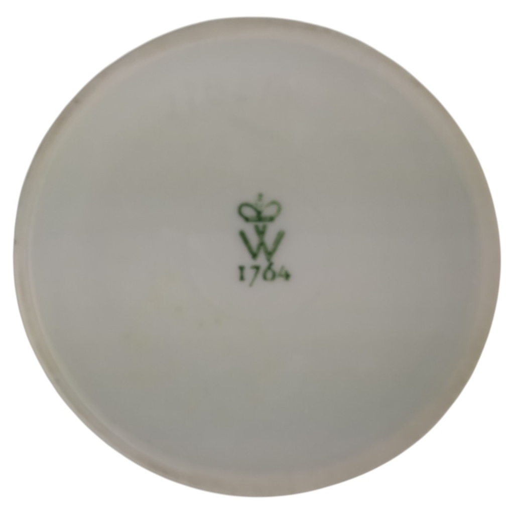 [1823036] Tischvase Durchbrucharbeit 15 cm Wallendorf Blumendekor Vogel gebraucht - sehr gut Bild 4