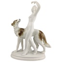 [1823044] Figur Skulptur Gerold Porzellan Frau mit Windhund Hund gebraucht - sehr gut Bild 2