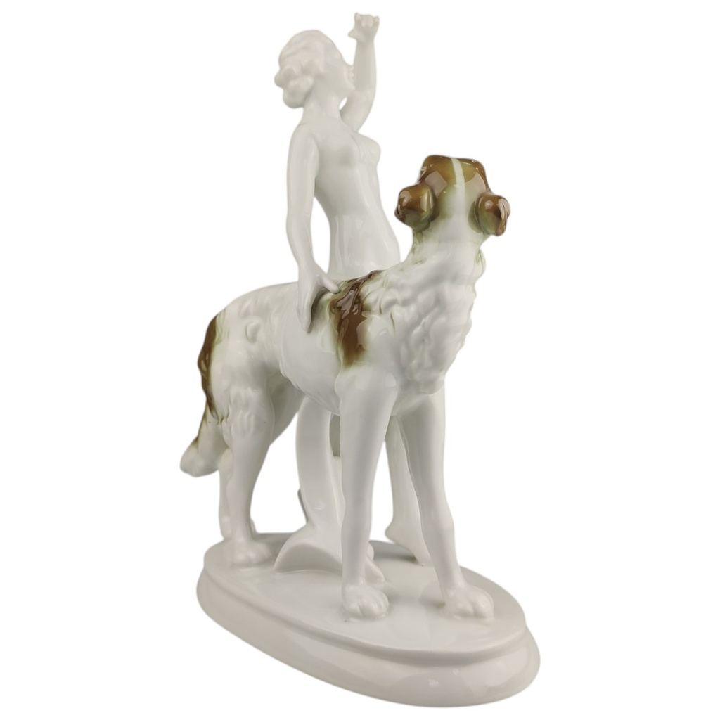 [1823044] Figur Skulptur Gerold Porzellan Frau mit Windhund Hund gebraucht - sehr gut Bild 6