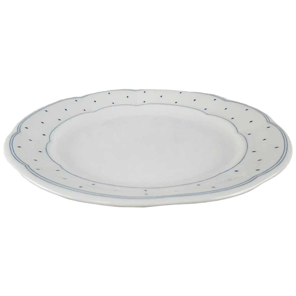 [35894] Kuchenteller 19,6 cm Marienbad Ingres Weiss Blaue Rauten gebraucht - sehr gut Bild 2
