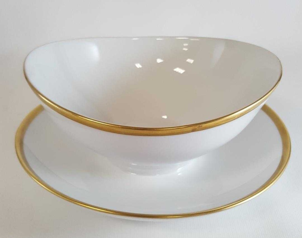 [45811007] Sauciere mit Teller Goldrand Eschenbach Alte Formen W2610 gebraucht - sehr gut Bild 5
