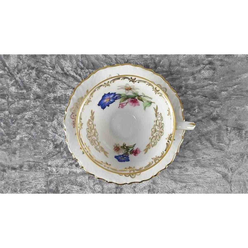 [458110496] Mokkatasse mit Untertasse Tasse Espressotasse Golddekor Schumann Bavaria gebraucht - gut Bild 3