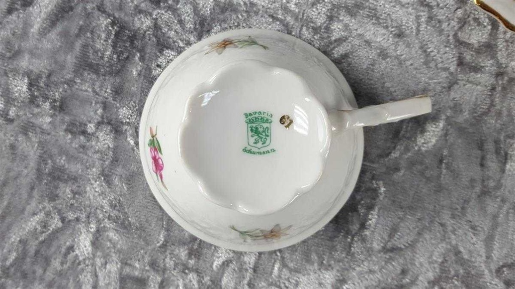[458110496] Mokkatasse mit Untertasse Tasse Espressotasse Golddekor Schumann Bavaria gebraucht - gut Bild 5