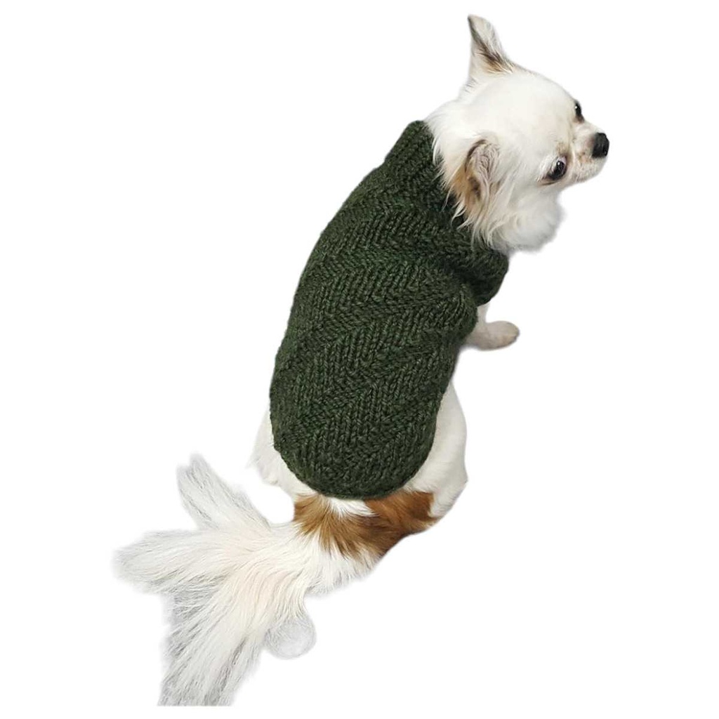[458110497] Chihuahua Hundebekleidung Pullover grün Handarbeit Gr. S (bis 2,5 kg) Bild 2