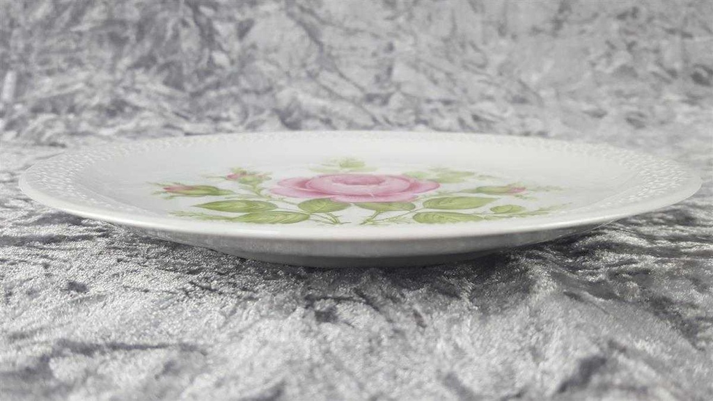 [458110499] Kuchenteller Dessertteller 19,5 cm Schumann Arzberg Reliefrand rosa Rose gebraucht - akzeptabel Bild 3