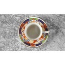 [458110515] Mokkatasse mit Untertasse Tasse Espressotasse & Goldrand Schirmer Porzellan Einzelteile bunte Blumen gebraucht - sehr gut Bild 3