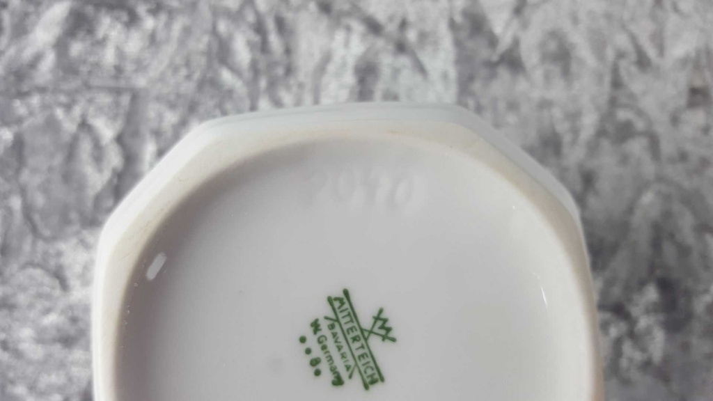 [458110521] Zuckerdose Mitterteich Form 2040 Sissi Weiß Platinrand gebraucht - gut Bild 6