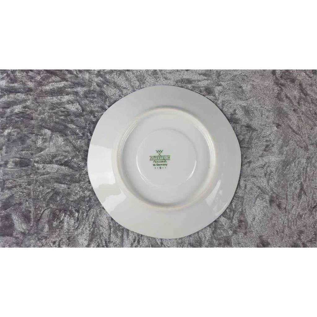 [458110523] Untertasse für Kaffee 14,9 cm Mitterteich Form 2040 Sissi Weiß Platinrand gebraucht - gut Bild 3