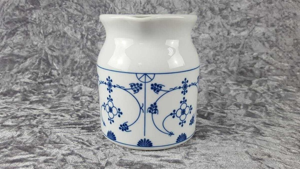 [458110527] Wasserkrug Milchkrug 0,9 L Julius Lange Kahla Indisch Blau Strohblume gebraucht - gut Bild 3
