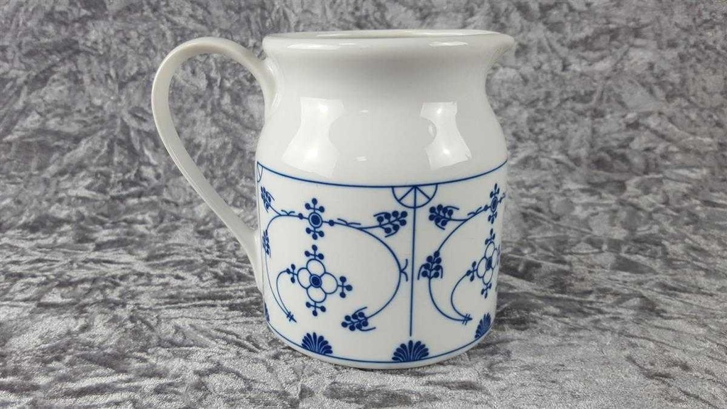 [458110527] Wasserkrug Milchkrug 0,9 L Julius Lange Kahla Indisch Blau Strohblume gebraucht - gut Bild 4