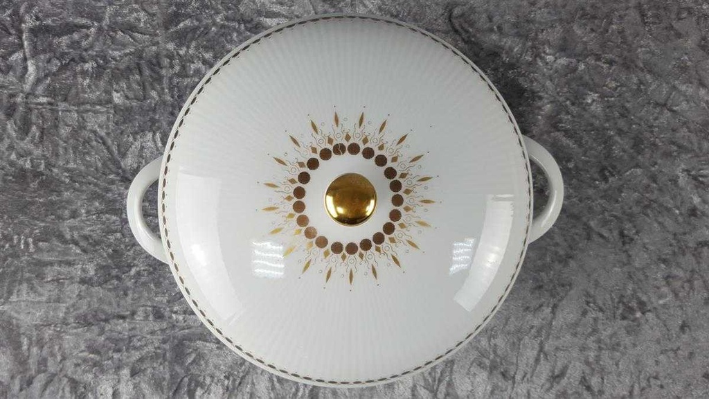 [458110532] Ragoutterrine Servierschüssel Golddekor 1,3 L Mitterteich Form 650 Kreise gebraucht - gut Bild 3