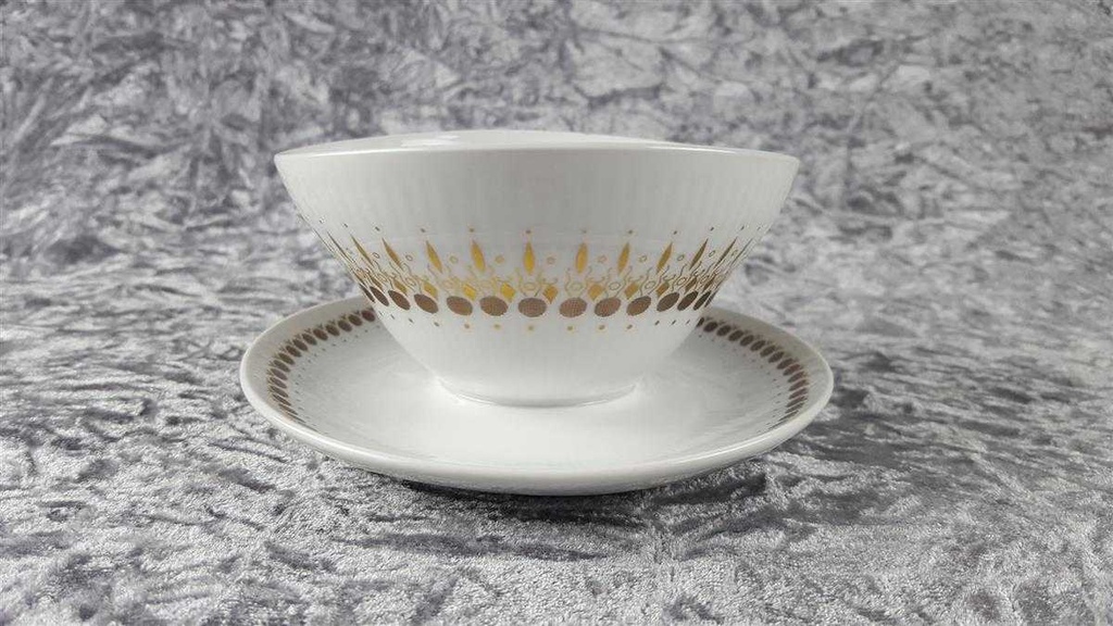 [458110537] Sauciere mit Teller Golddekor 1tlg Mitterteich Form 650 Kreise gebraucht - akzeptabel Bild 2