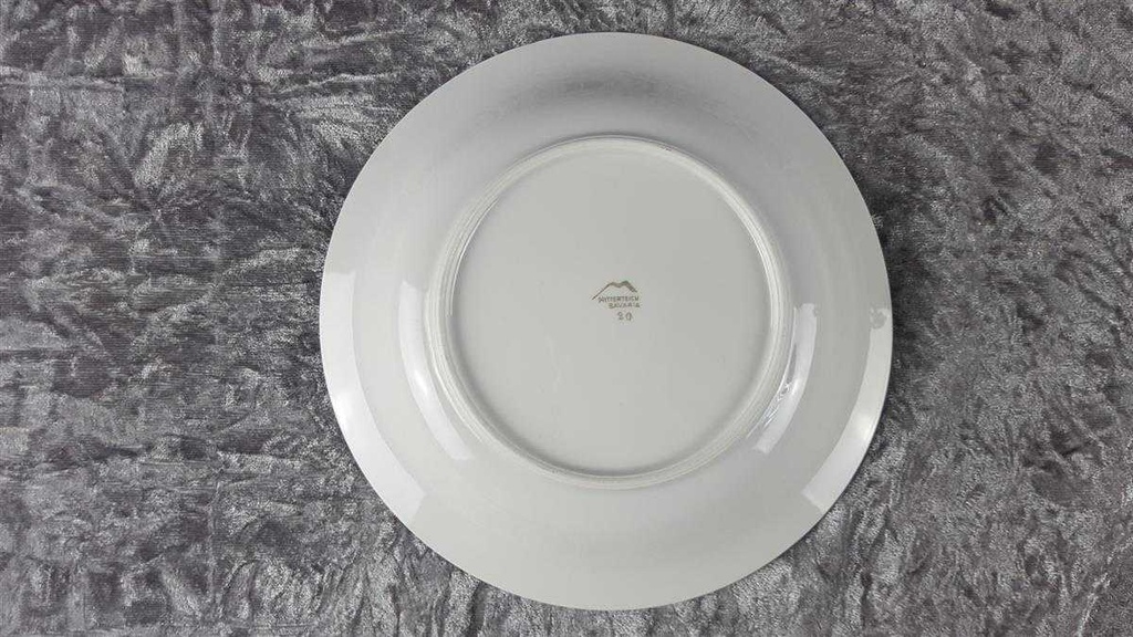 [458110539] Suppenteller Golddekor 22,4 cm Mitterteich Form 650 Kreise gebraucht - akzeptabel Bild 4