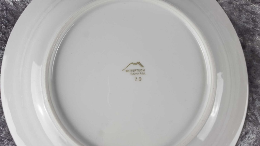 [458110539] Suppenteller Golddekor 22,4 cm Mitterteich Form 650 Kreise gebraucht - akzeptabel Bild 5