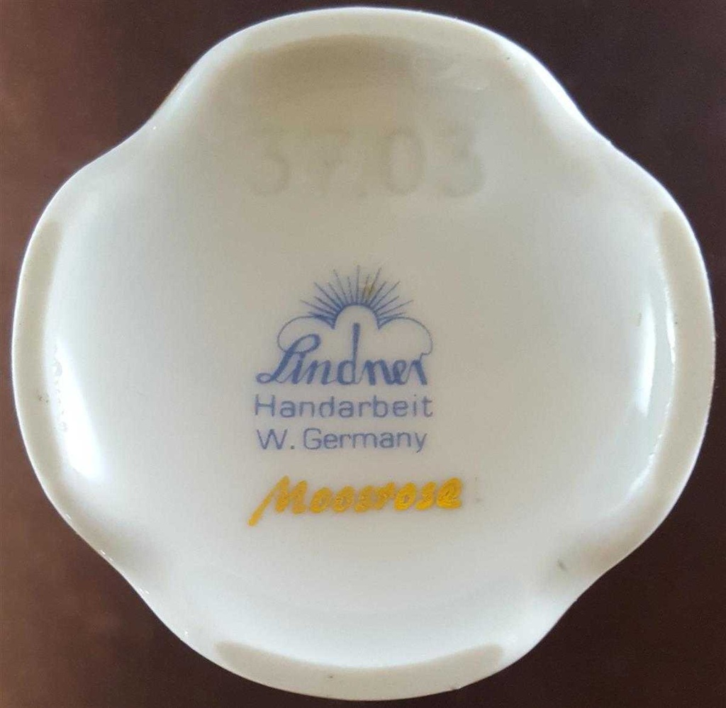 [45811054] Vase 13 cm Lindner Porzellan Anna Maria Moosrose gebraucht - sehr gut Bild 6