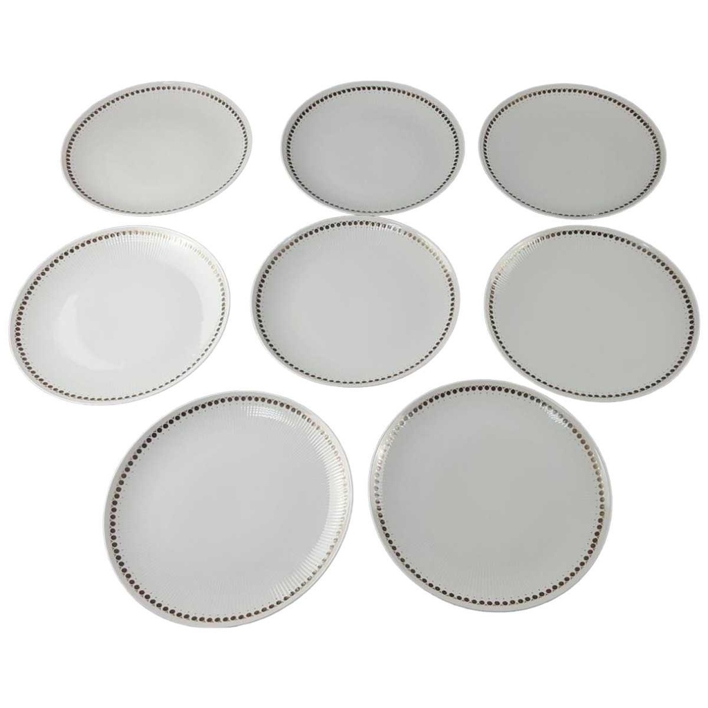 [2118740] 8er Set Speiseteller Essteller Golddekor 24 cm Mitterteich Form 650 Kreise gebraucht - akzeptabel Bild 2