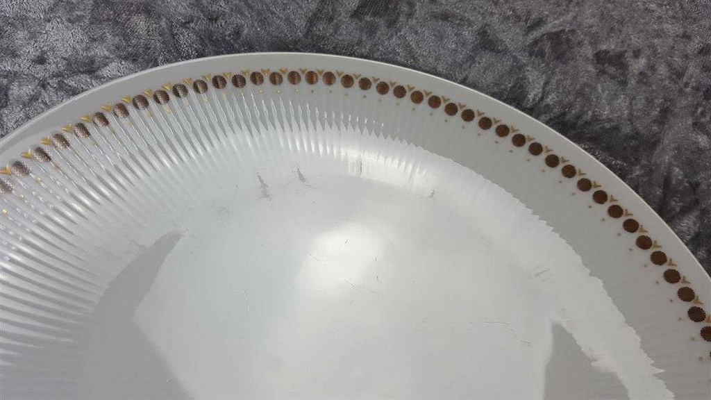 [2118740] 8er Set Speiseteller Essteller Golddekor 24 cm Mitterteich Form 650 Kreise gebraucht - akzeptabel Bild 5