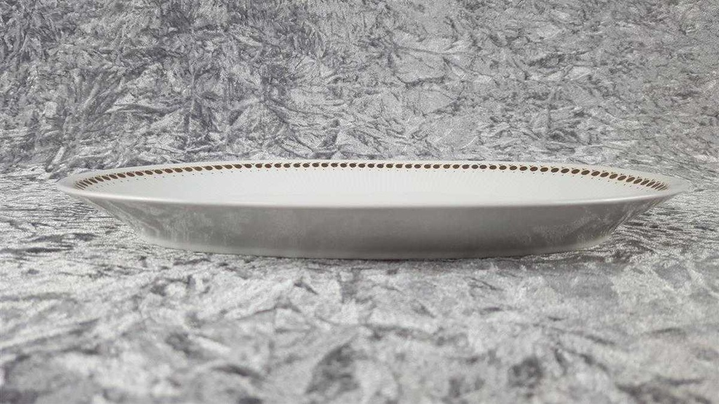 [458110566] Servierplatte Steakplatte Golddekor 31,9x21,4 cm Mitterteich Form 650 Kreise gebraucht - akzeptabel Bild 3