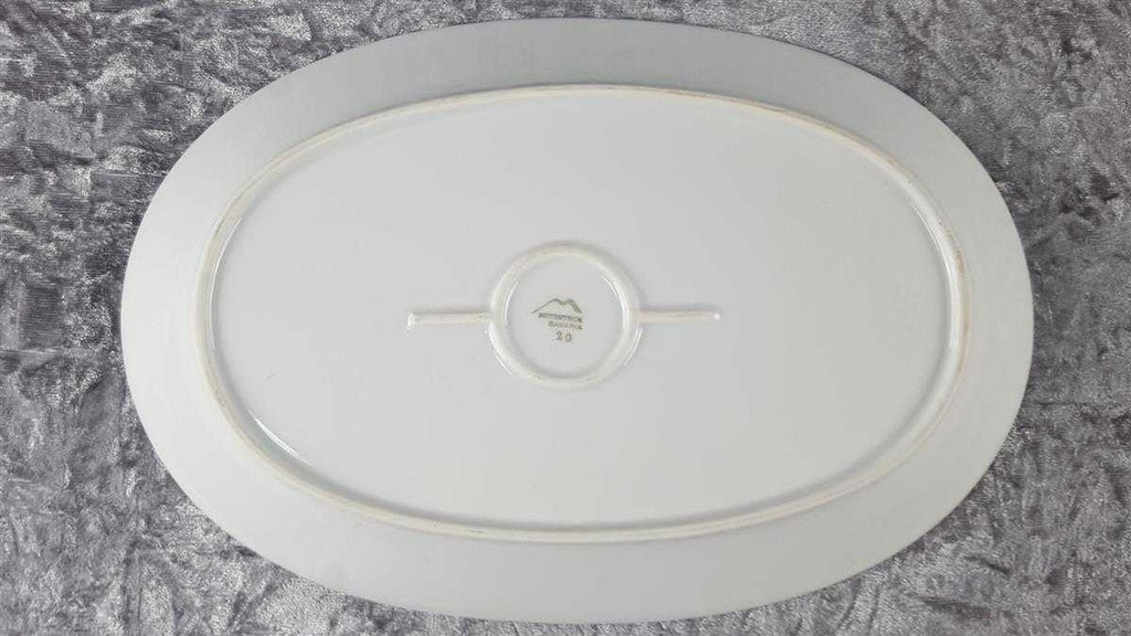 [458110566] Servierplatte Steakplatte Golddekor 31,9x21,4 cm Mitterteich Form 650 Kreise gebraucht - akzeptabel Bild 4
