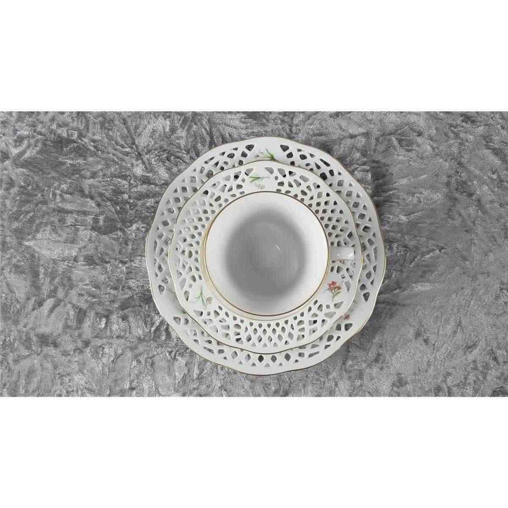 [458110583] Kaffeegedeck Durchbrucharbeit 3tlg Burg Lindau gebraucht - sehr gut Bild 6