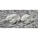 [458110586] Hase Porzellan Dekofigur weiß liegend Set 2 tlg Bild 3